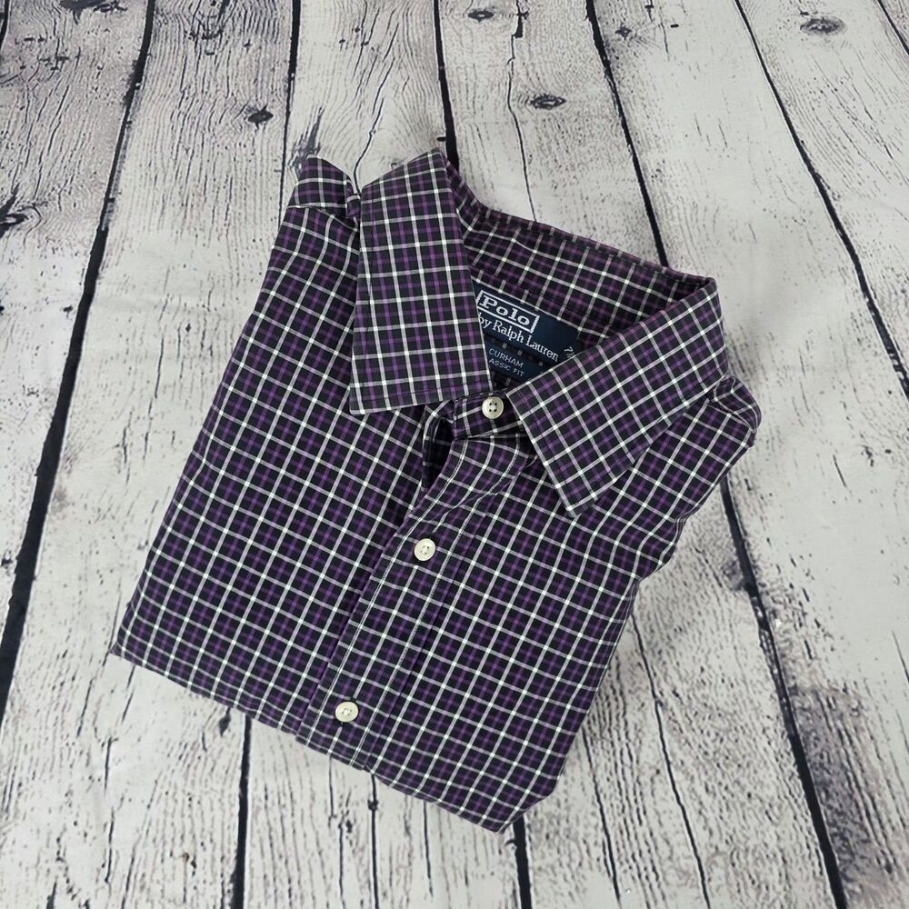 Polo Ralph Lauren Men's XL Purple Plaid Curham Classic Fit LS Button Up Shirt
